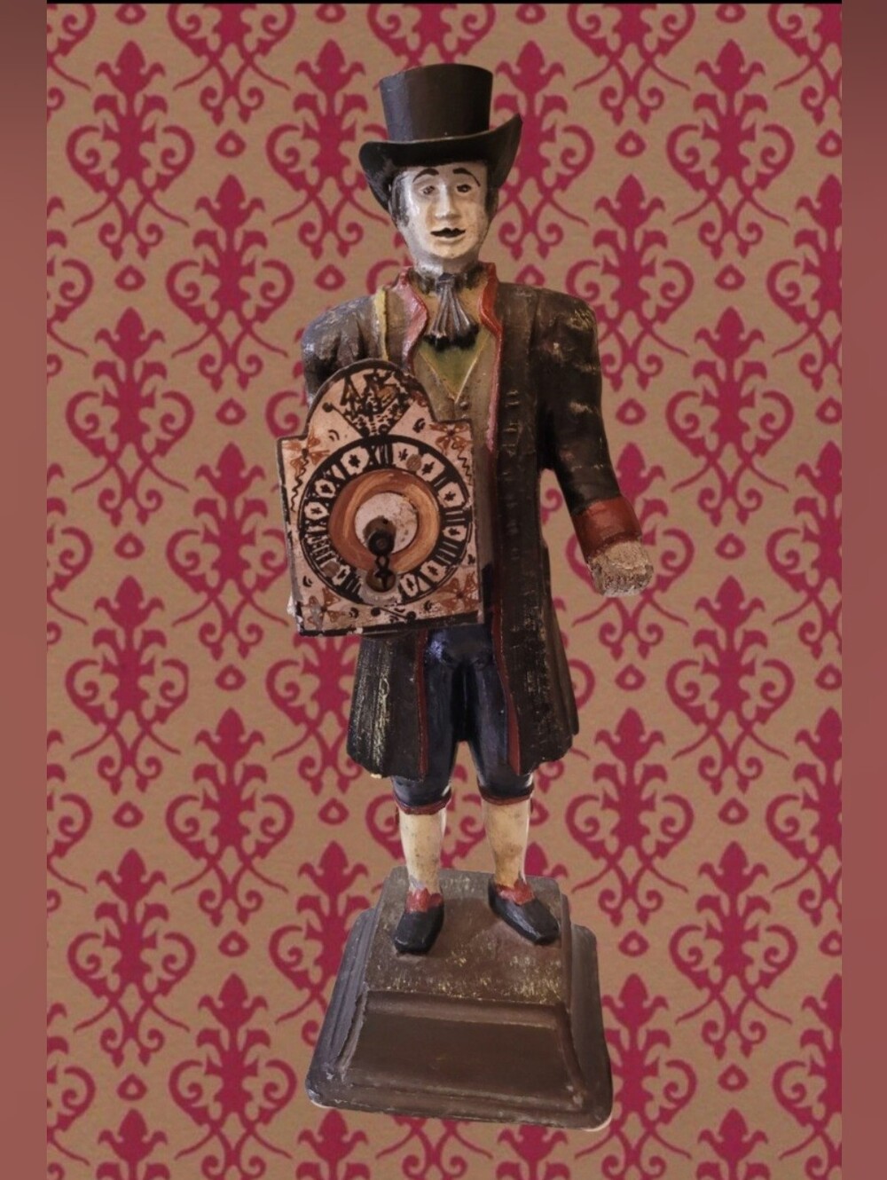 VTG DUTCH PEDDLER CLOCK CARRIER FIGURE CAST IRON UHRENTRÄGER RESTORATION PIECE